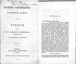 Printed speech of Charles S. Morehead at the Southern Club, Liverpool, England, 1862. (photocopy) Title: "Southern Confederacy, an Historical Summary"