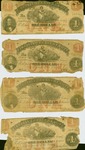Nine Virginia $1 Treasurery Notes, printed in 1862, printed by Hoyer and Ludwig, Richmond.