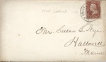 Envelope with 3 cent us stamp, postmark for Point Lookout, Md. prisoner of war camp, ca. 1861-65.
