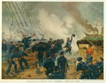 Print of "Kearsarge sinking the Alabama, June 19, 1864." Print of "Kearsarge sinking the Alabama, June 19, 1864."