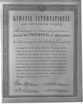 Kiwanis certificate presented to HUPCo for their service during WWII