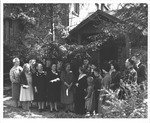 Jean Thomas & "American Mothers" group at Wee House in the Woods, 1963 by Mahan of Ashland