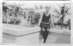 Catherine Enslow in bathing suit, early 1900's