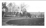 Cadets walking on Marshall College campus, 1940's