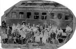 People at Salt Rock when first train went up Guyan Valley Railroad to Midkiff