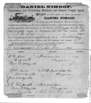 Daniel Nihoff Freight shipping statement for the Steamboat, "Annie Laurie"