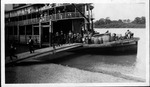 Curtis Baxter on gangplank of the "General Wood", ca. 1920-1930