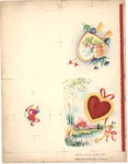 Home scenes with hearts, arrows, and key