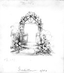 Garden gate with flowers