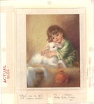 Greeting card art, religious Christmas card