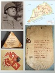 Photo of collage of WWII US Marine items of Sgt. Earl F. Dickinson