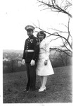 Wedding photo of Marine Sgt. Earl F. Dickinson, and wife, Edith Smith, 1946