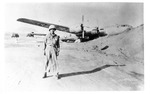 WWII Pacific Theater, combat photo: wrecked US B-29 Superfortress bomber