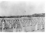 WWII Pacific Theater, combat photo: US Marine cemetery, unknown location