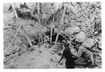 WWII Pacific Theater, combat photo: US Marines releasing dogs into tunnels by Earl F. Dickinson