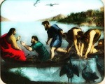 Victor Animatograph lantern slide: Miraculous Draft of Fishers (by Raphael)