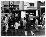 Huntington Police Dept.van, Huntington parade, 1971