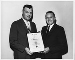 HPD Chief Gil Kleinknecht presents Award to Sgt. Ottie Adkins, 1967