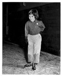 Young skater Stephanie Vol Stroh, age 6, Memorial Field House,ca. 1950's