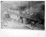 Steam towboat pushing log raft on Tug River, ca. 1900