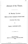 Sunday Lectures before the Reform Congregation Keneseth Israel, Series 7 (1893-94)