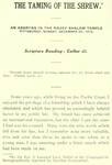 Taming of the Shrew: An Address in the Rodef Shalom Temple, Pittsburgh, Sunday, December 29, 1912 by Joseph Leonard Levy