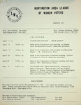 League of Women Voters of the Huntington Area Bulletin, March, 1971 by League of Women Voters of the Huntington Area