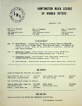 League of Women Voters of the Huntington Area Bulletin, September, 1974