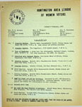 League of Women Voters of the Huntington Area Bulletin, January, 1975