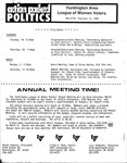 Huntington Area League of Women Voters Bulletin, February 13, 1986