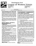 LWV Bulletin, March, 1999 by League of Women Voters of the Huntington Area