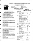 LWV Bulletin, March, 2008 by League of Women Voters of the Huntington Area