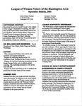 LWV Bulletin, September, 2003 by League of Women Voters of the Huntington Area