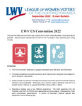 League of Women Voters of the Huntington Area E-mail Bulletin, September 2022 by League of Women Voters of the Huntington Area