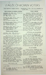League of Women Voters of the Huntington Area Bulletin, August, 1960