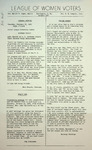 League of Women Voters of the Huntington Area Bulletin, January, 1961