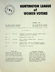 League of Women Voters of the Huntington Area Bulletin, November, 1969