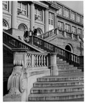 Front entrance to Huntington High School, 1957