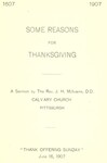 Some Reasons for Thanksgiving: A Sermon