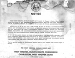 Notice regarding the WVa Human Rights Act, July 1, 1967, b&w.