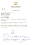 Letter of thanks from Congressman Bob Wise to Mildred Bateman, Aug. 27, 1992, col.