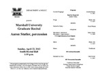 Marshall University Department of Music presents a Graduate Recital, Aaron Statler, percussion by Aaron Statler