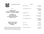 Marshall University Department of Music presents a Senior Recital Andrew Winter
