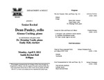 Marshall University Department of Music presents a Senior Recital Dean Pauley, cello, Alanna Cushing, piano by Dean Pauley and Alanna Cushing