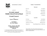 Marshall University Department of Music presents the Seventh Annual Middle School Festival Band Grand Concert by Joe Patton and Scott Tignor