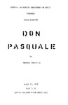 Marshall University Music Department Presents an Opera Workshop, Don Pasquale