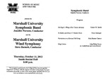 Marshall University School of Music and Theatre presents the Marshall Univeristy Symphonic Band and the Marshall University Wind Symphony by Steve Barnett and Jennifer Parsons
