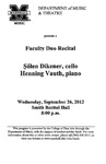 Marshall University Music Department Presents a Faculty Duo Recital, Şőlen Dikener, cello and Henning Vauth, piano by Şőlen Dikener and Henning Vauth