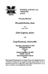 Marshall University Music Department Presents a Faculty Recital, Wendell Dobbs, flute by Wendell B. Dobbs Dr., Ezgi Karakuş, and John Ingram