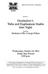 Marshall University Music Department Presents the Octubafest I: Tuba and Euphonium Studio Solo Night by George Palton